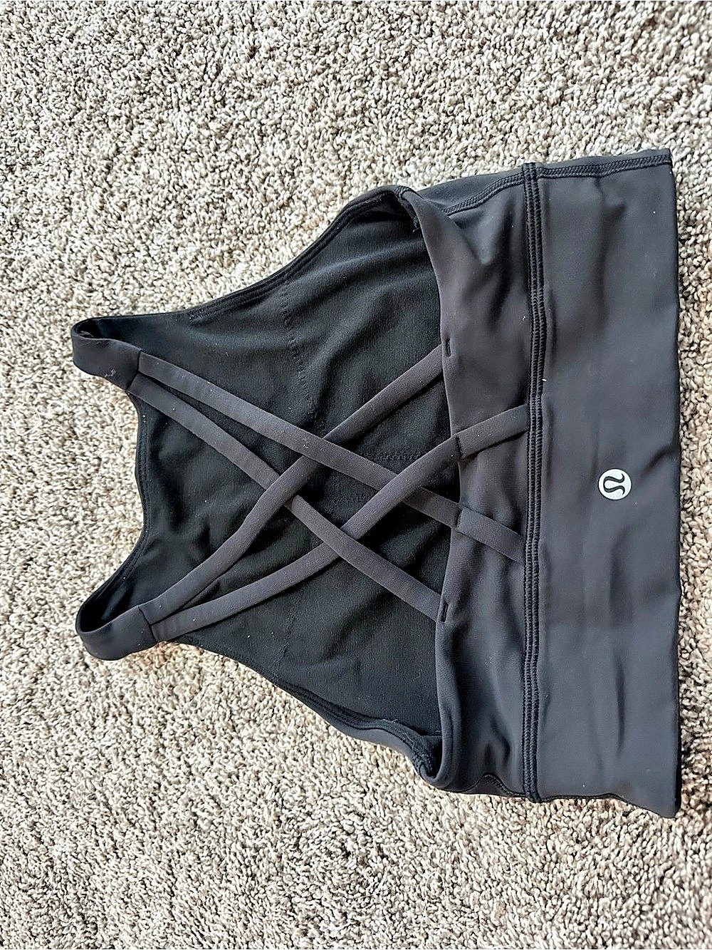 lululemon Energy Bra High Neck Long Line Black Tank Top